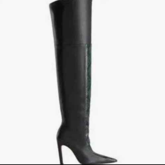 Good American Koko Snake Embossed Leather Over the Knee Boot - Picture 3 of 5